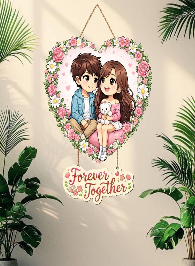 Webelkart Premium Couple Wall Hanging for Home Decor | Couple Gifts Forever Together Couple Design,Valentine Gift Item for Girlfriend/Boyfriend/Husband Wife Living Room Decoration (1) - Image 3